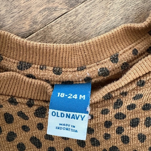 Old Navy Brown and Black Polka Dot Toddler Top - Picture 2 of 4